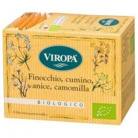 Finocchio, Cumino, Anice, Camomilla BIO Viropa Tè e Tisane 15 bustine/filtri