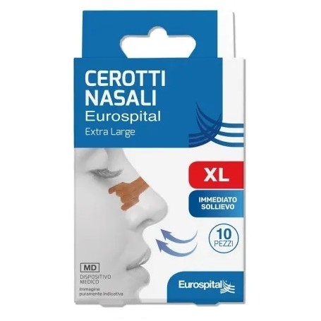 Eurospital Cerotti Nasali XL 6,7x2cm - 10 Pezzi | Sollievo Immediato dal Naso Chiuso