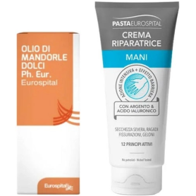 Eurospital Pack Pelle Morbida ed Elastica Olio di Mandorle Dolci 50ml + Crema Riparatrice Mani 75ml