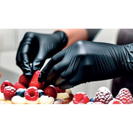 Innoliving Medifit Guanti monouso in nitrile nero senza polvere INMD-038